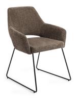 Jesper Home Eetkamerstoel 'Yanai' Slide Black, kleur Checked Chestnut