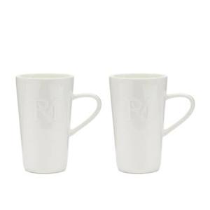 Riviera Maison Koffiemokken Set, Wit - Monogram - 2 stuks