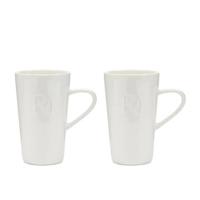 Riviera Maison Koffiemokken Set, Wit - Monogram - 2 stuks