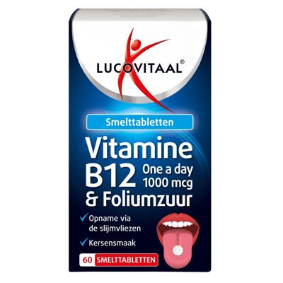 Lucovitaal Voedingssupplementen Tabletten B12 & Foliumzuur Smelttablet 60St Lucovitaal Voedingssupplementen Tabletten B12 & Foliumzuur Smelttablet 60St