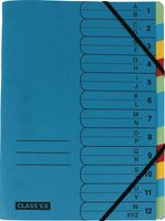 Class'ex sorteermap A-Z en 1-12, blauw met 12 tabs in geassorteerde kleuren Class'ex sorteermap A-Z en 1-12, blauw met 12 tabs in geassorteerde kleuren