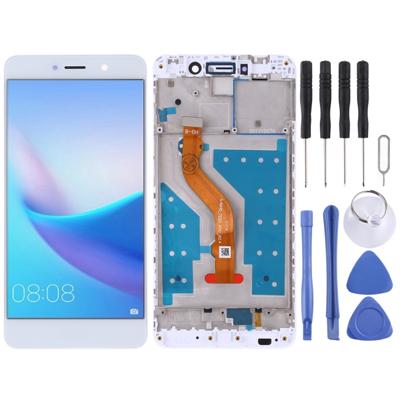 LCD-scherm en digitizer volledige montage met frame voor Huawei Y7 (2017) (wit)