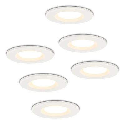 Set van 6 Venezia LED inbouwspots - 6 Watt 650 lumen - 2700K warm wit - Dimbaar - Rond - IP65 waterdicht - Wit - Voor binnen, buiten en badkamer Set van 6 Venezia LED inbouwspots - 6 Watt 650 lumen - 2700K warm wit - Dimbaar - Rond - IP65 waterdicht - Wit - Voor binnen, buiten en badkamer