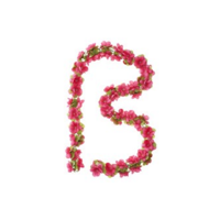 Basil flower garland - bloemenstreng - fuchsia