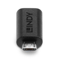 Lindy 41903 tussenstuk voor kabels USB Type C USB Type Micro-B Zwart - thumbnail