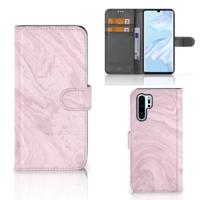 Huawei P30 Pro | Bookcase | Marble Pink - Origineel Cadeau Vriendin