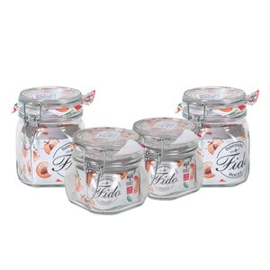 Set van 4x weckpotten/inmaakpotten 2x 500 ml en 2x 750 ml met beugelsluiting