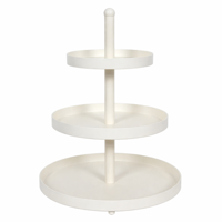 Cookinglife Etagère - Serveertoren - Metaal - Wit - 3-Laags - 35 cm Hoog -