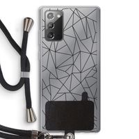 Geometrische lijnen zwart: Samsung Galaxy Note 20 / Note 20 5G Transparant Hoesje met koord