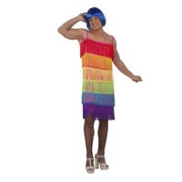 Kostuums voor Volwassenen My Other Me Rainbow Multicolour Jurk Met franjes Maat 54