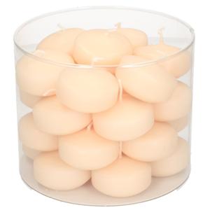 Enlightening Candles Drijfkaarsen - 28x stuks - creme wit - ca 4 branduren - dia 5 cm - sfeerkaarsen