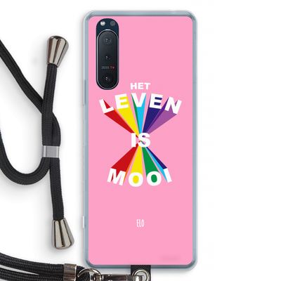 Het Leven Is Mooi: Sony Xperia 5 II Transparant Hoesje met koord