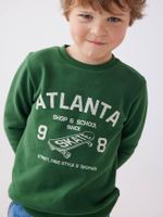 Jongenssweater Basics met grafische motieven groen - thumbnail