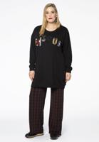 Yoek Wijde broek CHECK | Zwart | Maat 54/56