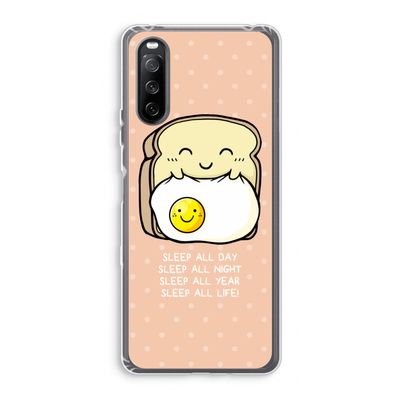 Sleep All Day: Sony Xperia 10 III Transparant Hoesje