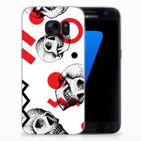 Silicone Back Case Samsung Galaxy S7 Skull Red