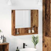 Spiegelkast met plank Oud hout 59 x 17 x 55 cm Bewerkt hout