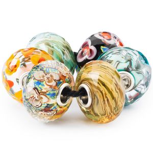 Trollbeads TGLBE-00231 Set Kralen Bloemleven zilver-glas