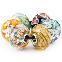 Trollbeads TGLBE-00231 Set Kralen Bloemleven zilver-glas