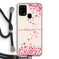 Hartjes en kusjes: Samsung Galaxy M31 Transparant Hoesje met koord