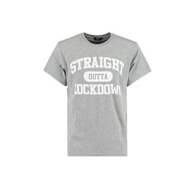 America Today T-shirt Eddy varsity met tekst grijs melange America Today T-shirt Eddy varsity met tekst grijs melange