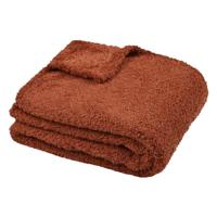 Stof Textiles Plaid/bankdeken Montreal - terracotta - 130 x 160 cm - polyester - 1 persoons