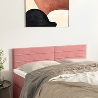 Hoofdborden 2 st 72x5x78/88 cm fluweel roze - thumbnail