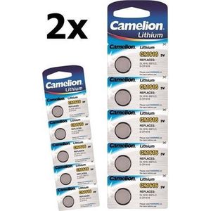 10 Stuks (2 Blister a 5st) Camelion CR1616 3v lithium knoopcelbatterij