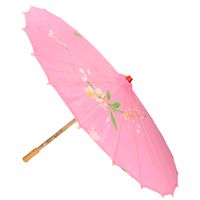 Gekleurde paraplu chinese stijl roze 80 cm - thumbnail