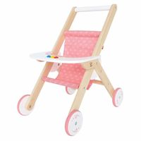 Poppenwagen van hout 51 cm   - - thumbnail