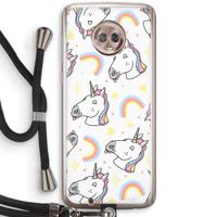 Rainbow Unicorn: Motorola Moto G6 Transparant Hoesje met koord
