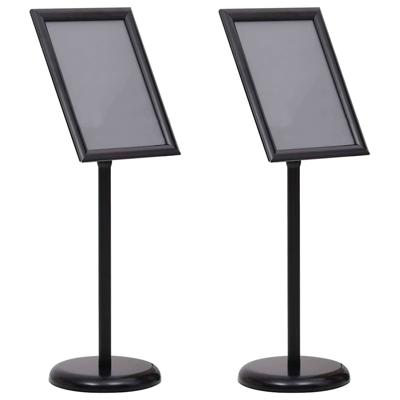 A3 Pedestal Poster Stands 2 stuks Zwart Aluminium Legering
