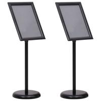 A3 Pedestal Poster Stands 2 stuks Zwart Aluminium Legering
