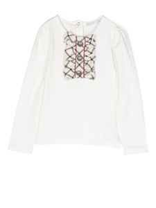 Patachou t-shirt à motif tartan - Blanc