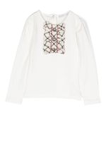 Patachou t-shirt à motif tartan - Blanc