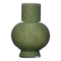 Hakbijl Glass Bloemenvaas Deborah - Donker Groen - glas - D17 x H22 cm?