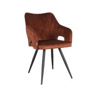LABEL51 Eetkamerstoel Noud - Rust - Velours - Black Frame