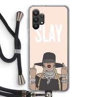 Slay All Day: Samsung Galaxy A32 5G Transparant Hoesje met koord Slay All Day: Samsung Galaxy A32 5G Transparant Hoesje met koord