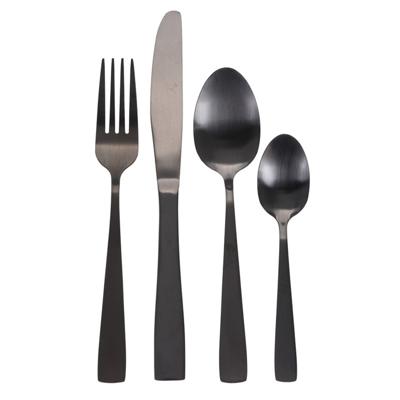 Excellent Houseware tafel bestek - 32x delig - Tafel dekken - mat zwart - rvs metaal