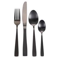 Excellent Houseware tafel bestek - 32x delig - Tafel dekken - mat zwart - rvs metaal