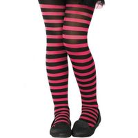 Zwart/roze verkleed panty voor kinderen - thumbnail