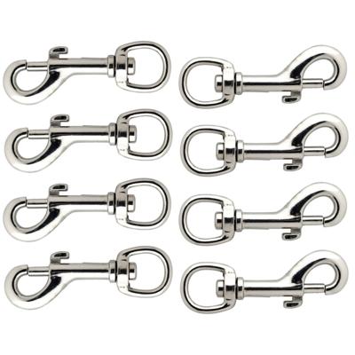 Musketonhaak - 8x stuks - vernikkeld - 9,7 x 2,5 cm - hondenlijnhaak Musketonhaak - 8x stuks - vernikkeld - 9,7 x 2,5 cm - hondenlijnhaak