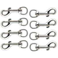 Musketonhaak - 8x stuks - vernikkeld - 9,7 x 2,5 cm - hondenlijnhaak