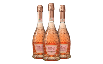 3 flessen Bosio Sec Sparkling Zero Rosé Alcoholvrij Probeerpakket