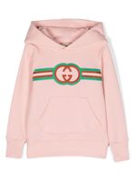 Gucci Kids hoodie en coton à logo brodé - Rose