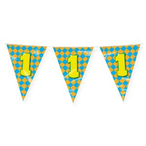 Paperdreams Verjaardag 1 jaar thema Vlaggetjes - Feestversiering - 10m - Folie - Dubbelzijdig - Vlaggenlijnen