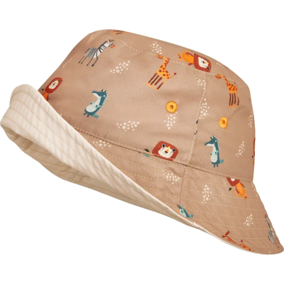 Playshoes zonnehoed omkeerbaar Fishing Wild Animals Brown-53 cm