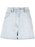 MSGM short en denim à effet usé - Bleu