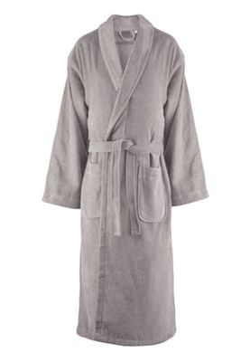Unisex badjas velours katoen - sauna - lichtgrijs/taupe