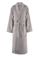 Unisex badjas velours katoen - sauna - lichtgrijs/taupe Unisex badjas velours katoen - sauna - lichtgrijs/taupe